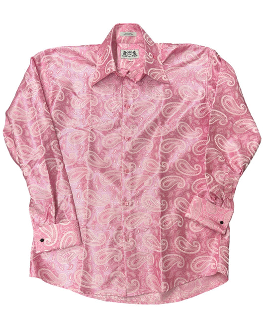 Leoni Elegant Paisley Dress Shirt (Pink)