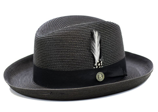 Bruno Capelo GODFATHER SUMMER NATURAL STRAW HAT (BLK)