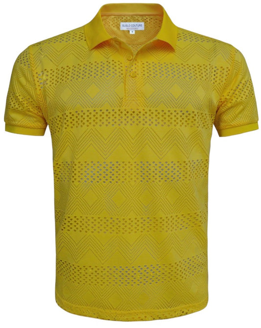 SUSLO COUTURE VENTED POLO (YELLOW)